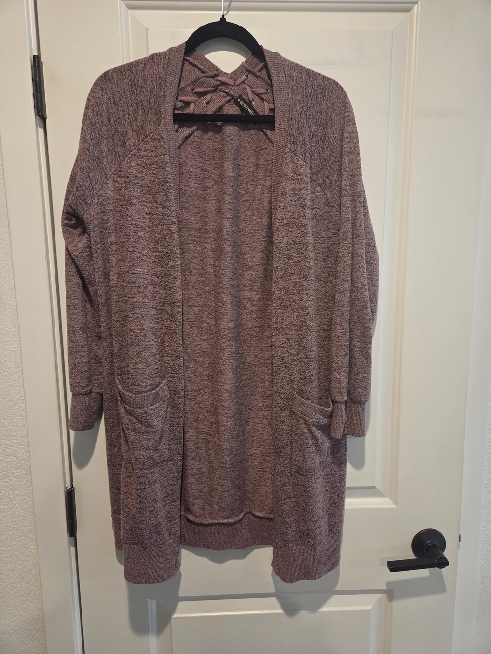 Inspired Hearts Dusty Mauve Open-Front Cardigan
